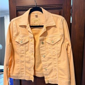 Michael Kors Women's Peach Orange Denim Jacket Size Medium